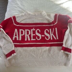 Après-Ski Red and Cream Women's Sweater